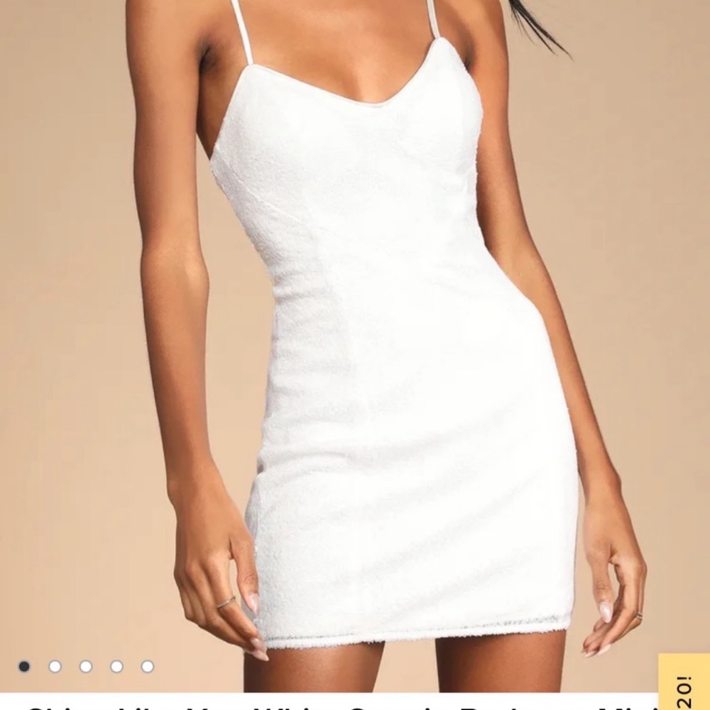 LULU’s white sequin bodycon mini dress